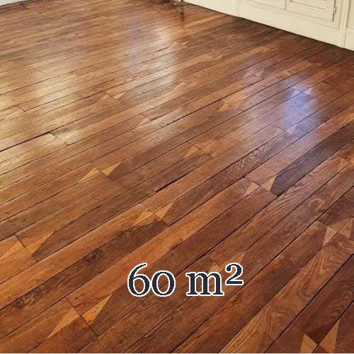 Batch of about 60 m² of linear parquet flooring adorned with diamond marquetery, circa 1820