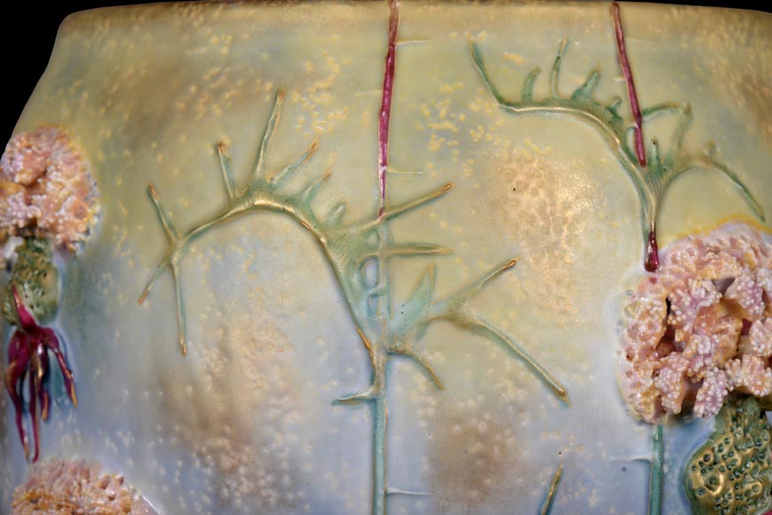 Ceramic vase with a floral relief decoration, Amphora factory Ceramic vase with a floral relief decoration, Amphora factory-3