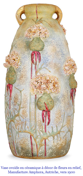 Ceramic vase with a floral relief decoration, Amphora factory Ceramic vase with a floral relief decoration, Amphora factory-8