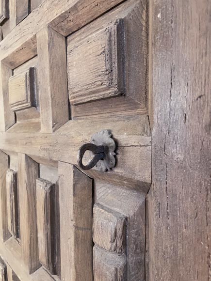 Spannish oak door with frame, 18th century-6