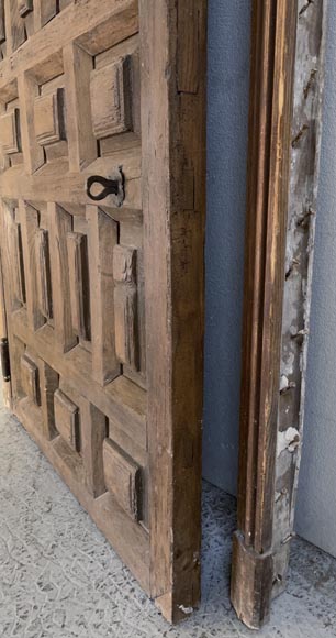 Spannish oak door with frame, 18th century-9