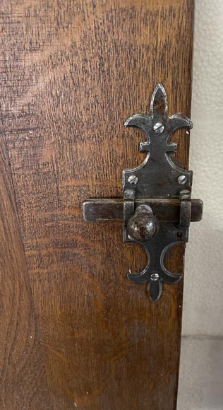 Series of three antique oak doors with their metal hinge-9