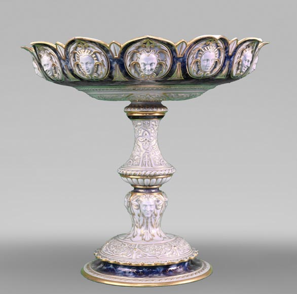 SÈVRES Manufacture, Porcelain Tazza with Masks, 1846-1863-0