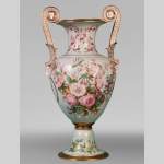 SÈVRES Manufacture, Louis-Philippe Period Vase Adorned with a Lush Floral Decoration, 1846