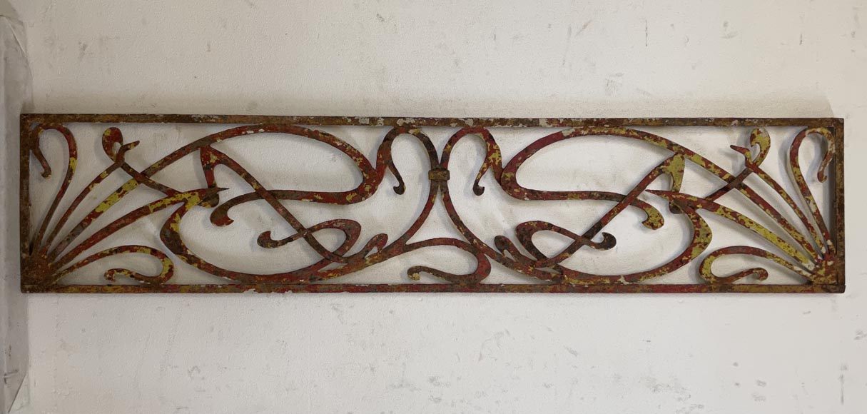 Pair of two iron Art Nouveau elements-1