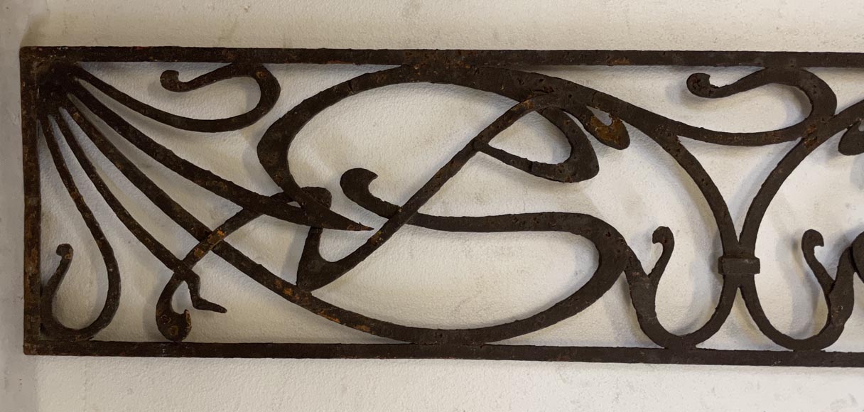 Pair of two iron Art Nouveau elements-8