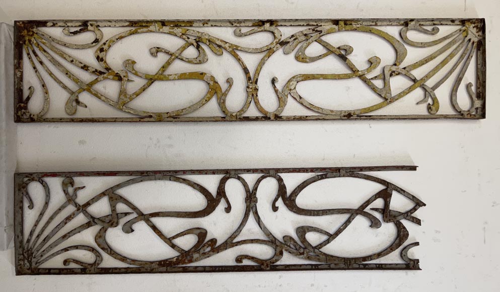 Pair of two iron Art Nouveau elements-9