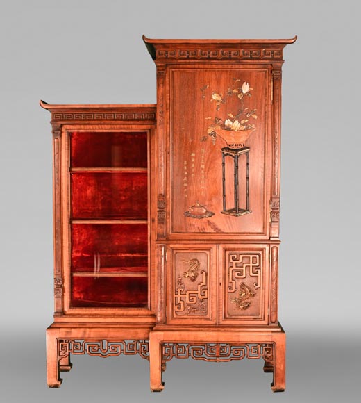 Gabriel VIARDOT (attributed to), Japanese-Style Display Cabinet and Wardrobe, late 19th century-0