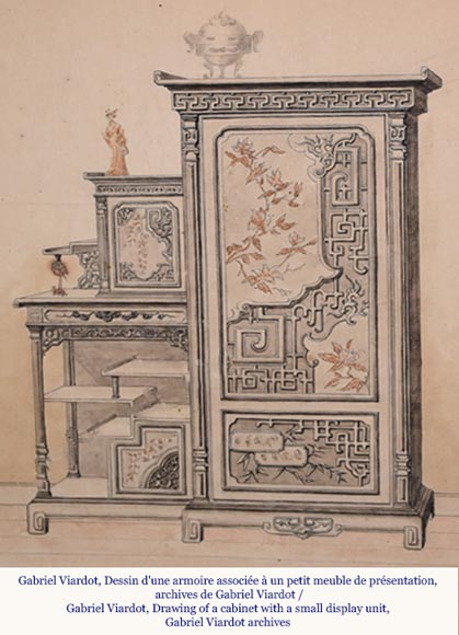 Gabriel VIARDOT (attributed to), Japanese-Style Display Cabinet and Wardrobe, late 19th century-16