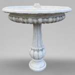 Central fountain in Carrara marble, godroon decors