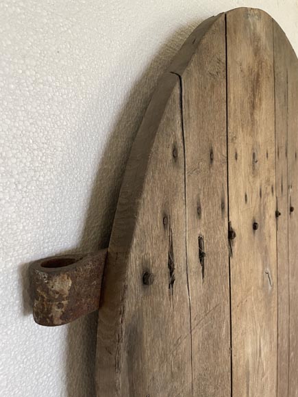 Oak door with rounded top from the 18th century-8