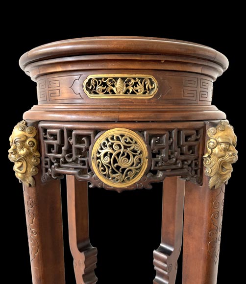 L’Escalier de Cristal – Japoniste guéridon in exotic wood and gilt bronze-3