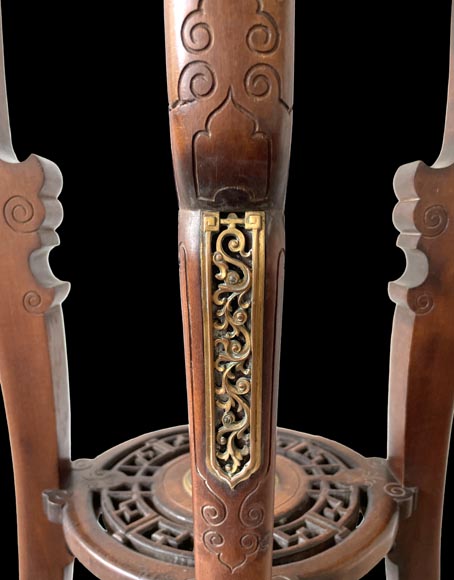 L’Escalier de Cristal – Japoniste guéridon in exotic wood and gilt bronze-7