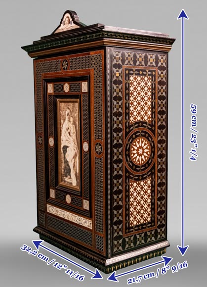 C. GASPARINI, Inlaid Wall Cabinet Decorated With A Virgin And Child-8