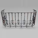 Three-sided wrought-iron balcony railing, 19th century