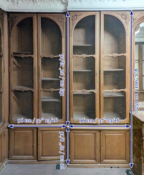 Louis XV style oak paneling and bookcase-20