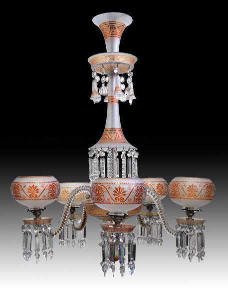 BACCARAT, Neo-Greek Crystal Chandelier with Five Lights, after 1875-0