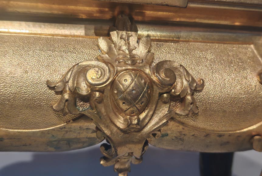 Pair of Napoleon III style gilt-bronze chenets featuring sphinxes-6