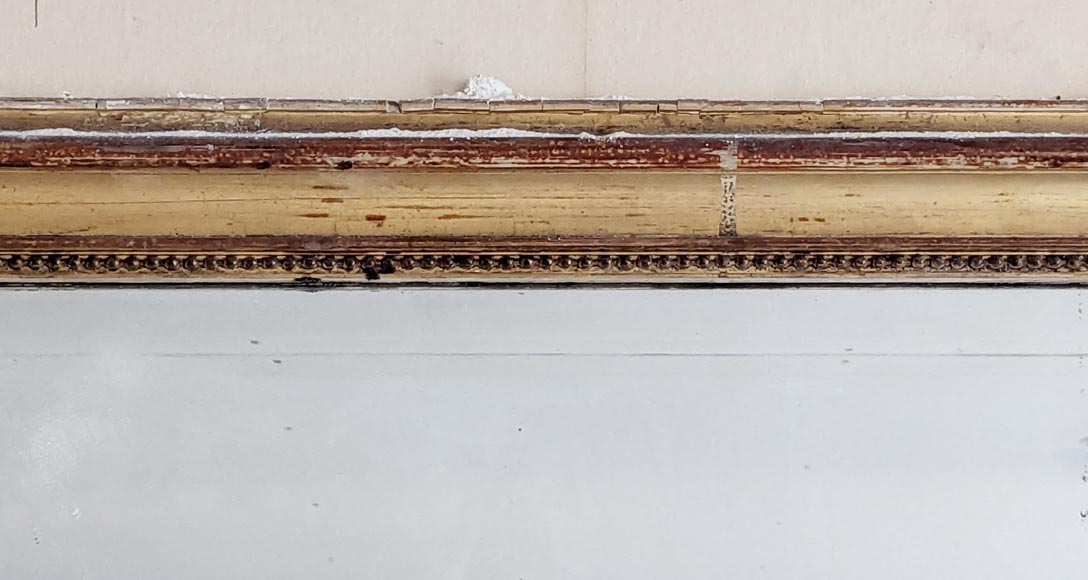 Overmantel in gilded wood in the Restoration style with rounded corners-1