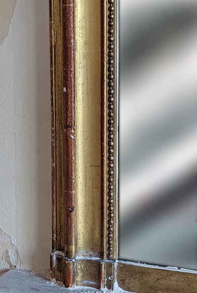 Overmantel in gilded wood in the Restoration style with rounded corners-4