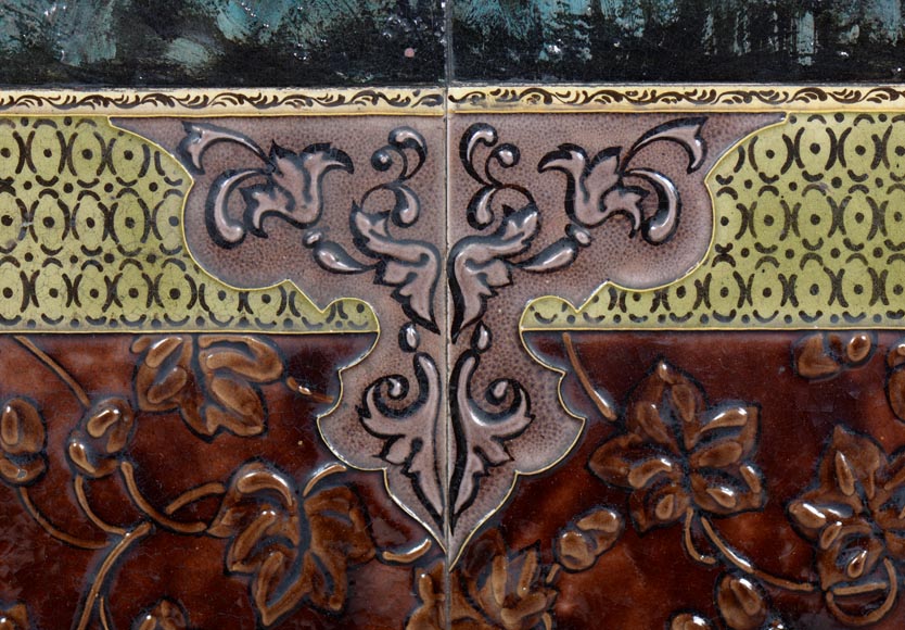 Glazed Earthenware Wall Panel with Nocturnal Landscape Glazed Earthenware Wall Panel with Nocturnal Landscape-5