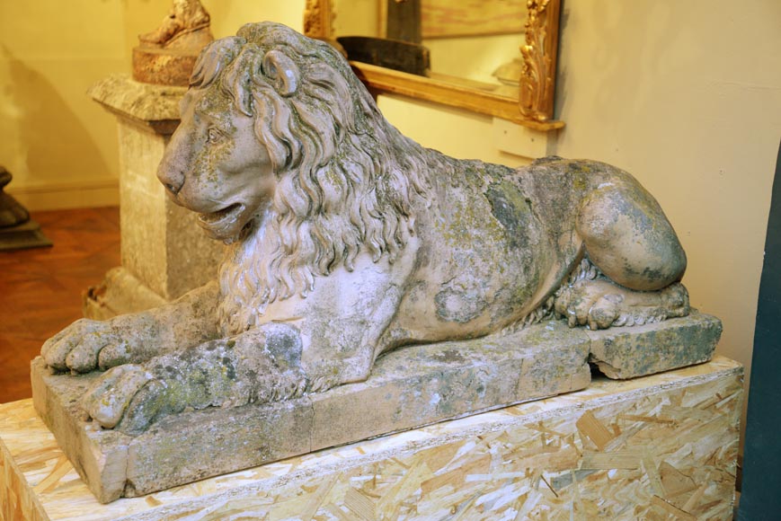 Pair of terracotta lion statues, 18th century-10