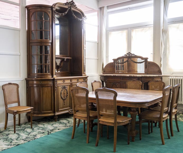 Louis XVI style dining room carved in walnut wood-1