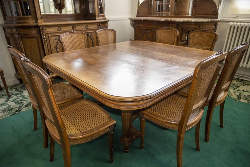 Louis XVI style dining room carved in walnut wood-3