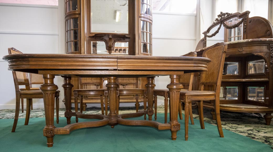 Louis XVI style dining room carved in walnut wood-8