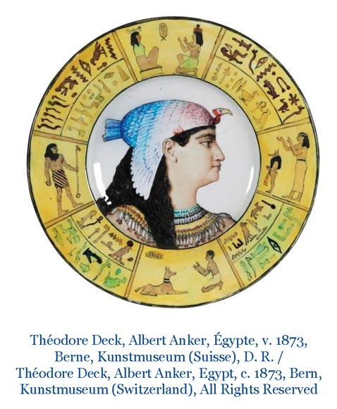 Albert ANKER (painter), Théodore DECK (ceramist), Ornamental Dish “Cleopatra”, 1869-11