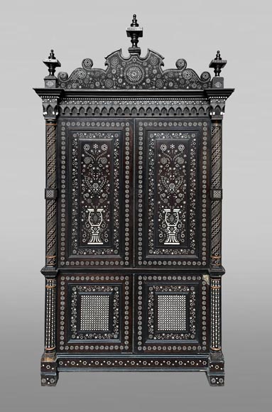Rosewood cabinet with bone and light-wood marquetry Rosewood cabinet with bone and light-wood marquetry-0