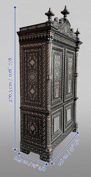 Rosewood cabinet with bone and light-wood marquetry Rosewood cabinet with bone and light-wood marquetry-11