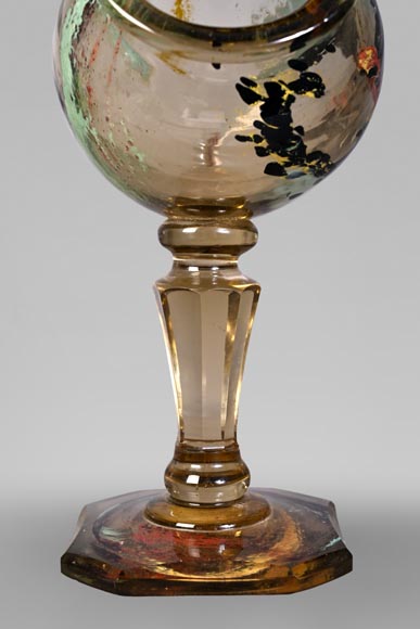 ESCALIER DE CRISTAL, François-Eugène ROUSSEAU & Ernest LÉVEILLÉ, Japanese-style polychrome glass vase with a gilt bronze dragon mount-3