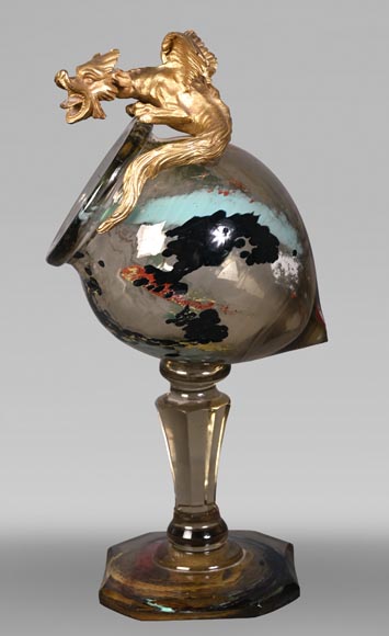ESCALIER DE CRISTAL, François-Eugène ROUSSEAU & Ernest LÉVEILLÉ, Japanese-style polychrome glass vase with a gilt bronze dragon mount-5