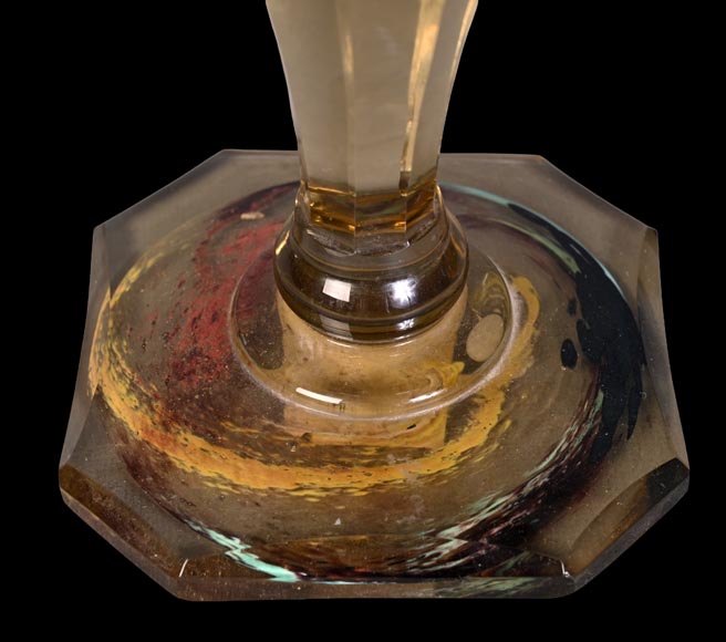 ESCALIER DE CRISTAL, François-Eugène ROUSSEAU & Ernest LÉVEILLÉ, Japanese-style polychrome glass vase with a gilt bronze dragon mount-7
