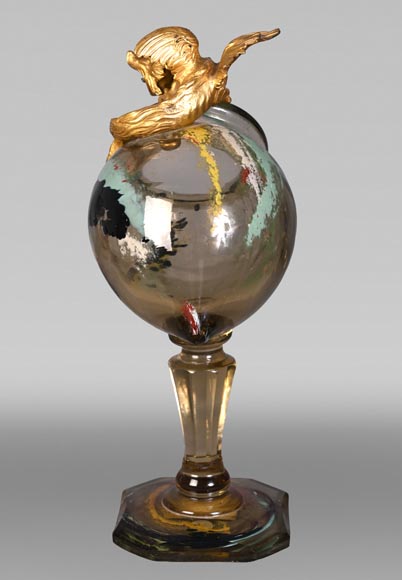 ESCALIER DE CRISTAL, François-Eugène ROUSSEAU & Ernest LÉVEILLÉ, Japanese-style polychrome glass vase with a gilt bronze dragon mount-8