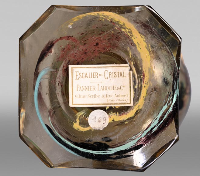 ESCALIER DE CRISTAL, François-Eugène ROUSSEAU & Ernest LÉVEILLÉ, Japanese-style polychrome glass vase with a gilt bronze dragon mount-14