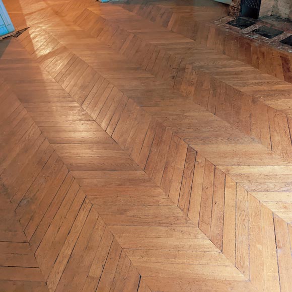 14 m² lot of oak herringbone parquet-0