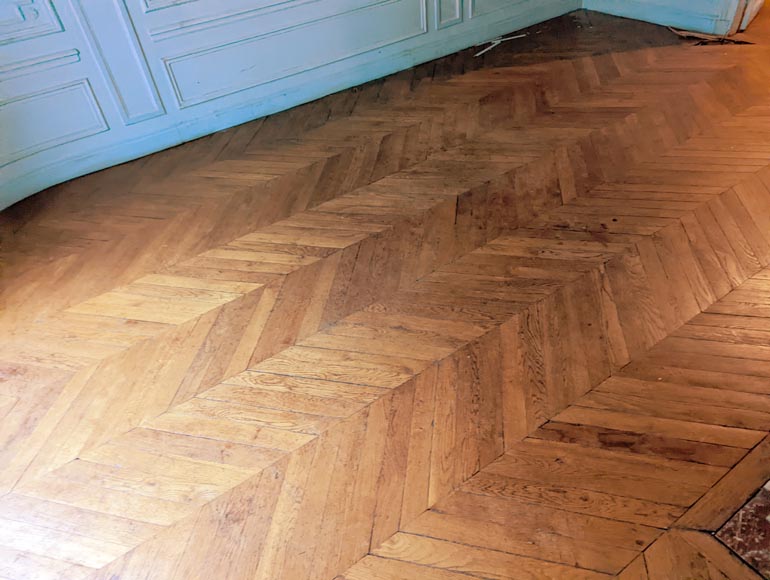 14 m² lot of oak herringbone parquet-1