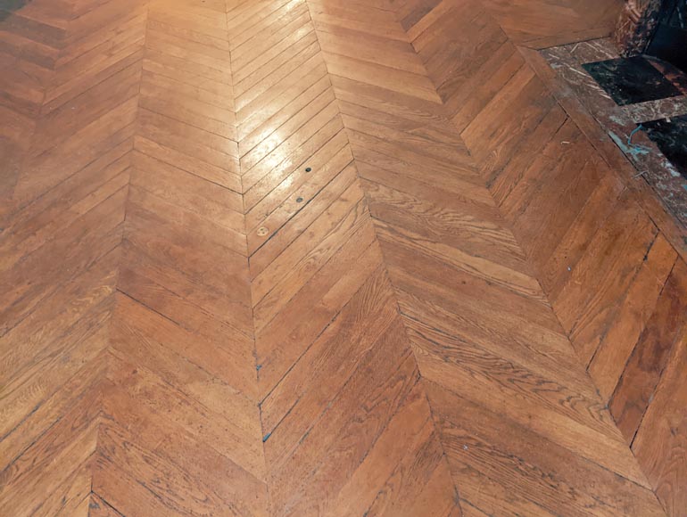 14 m² lot of oak herringbone parquet-2