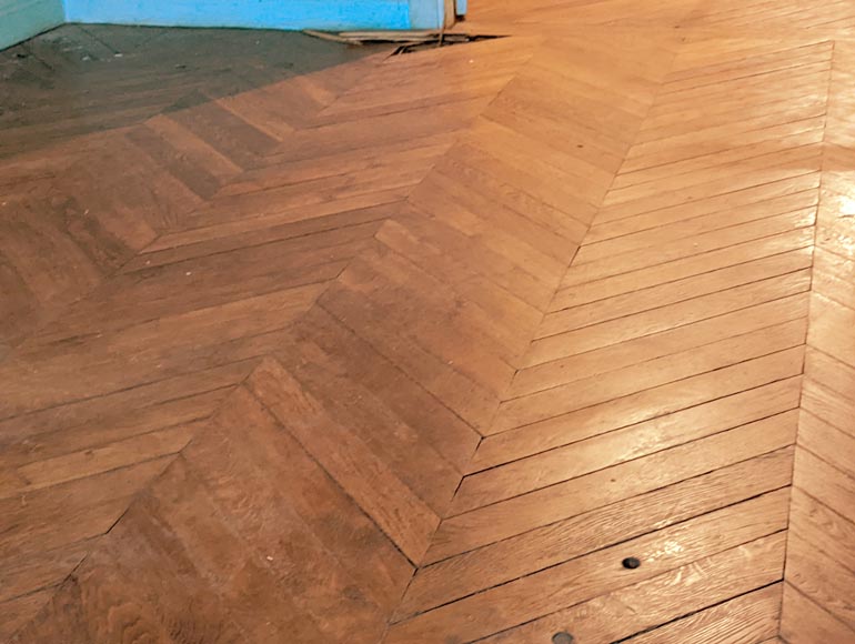 14 m² lot of oak herringbone parquet-3