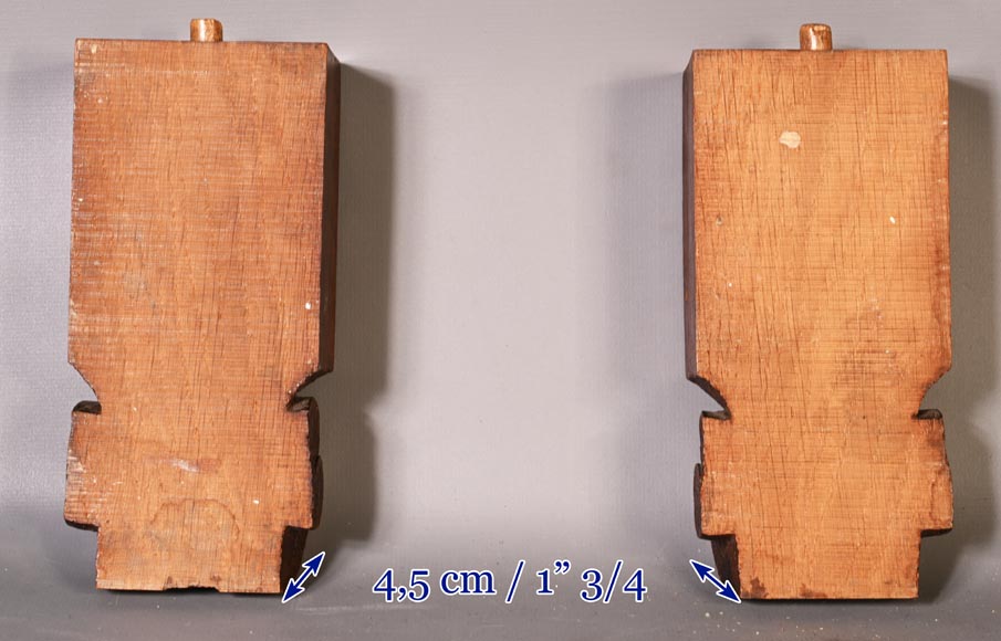 DECK Théodore, monumental oak mirror with green glazed faience medallions-19