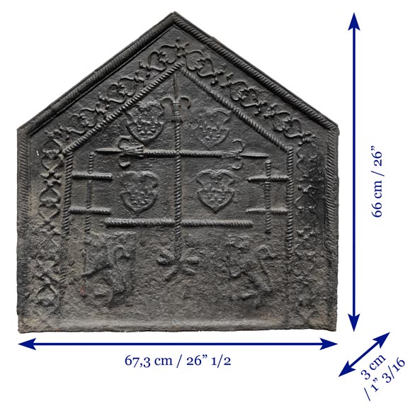 Fireback from the 16th century with the arms of Arnould Marchant de Criston-7