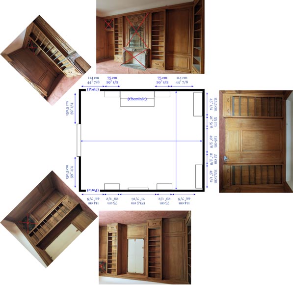 Moulded oak bookcase with wood paneling-8