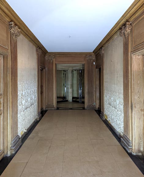 Panneling, Set of Carved Oak Ionic Pilasters, 19th Century-1