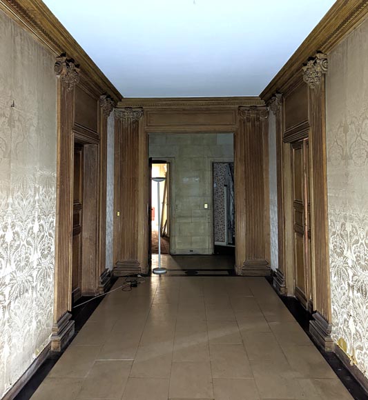 Panneling, Set of Carved Oak Ionic Pilasters, 19th Century-2