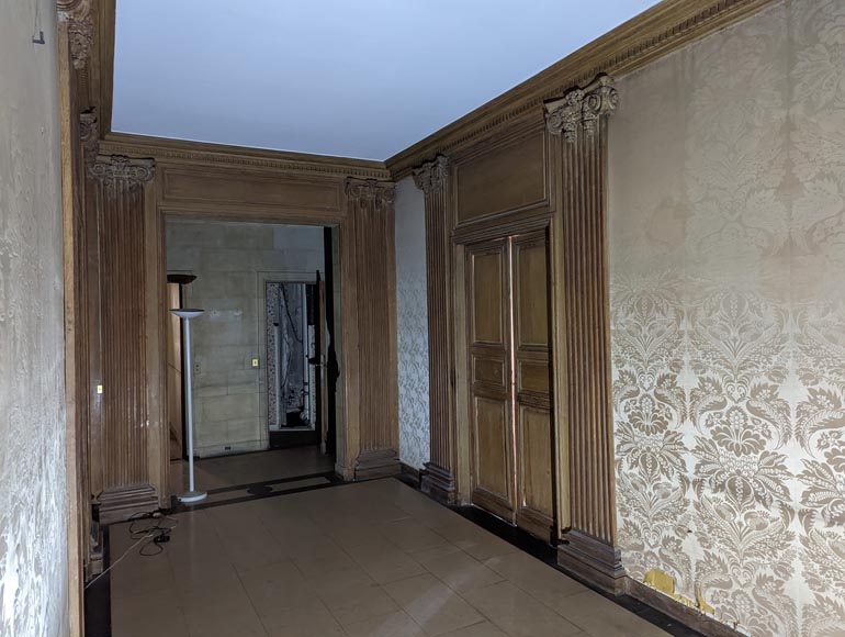 Panneling, Set of Carved Oak Ionic Pilasters, 19th Century-4