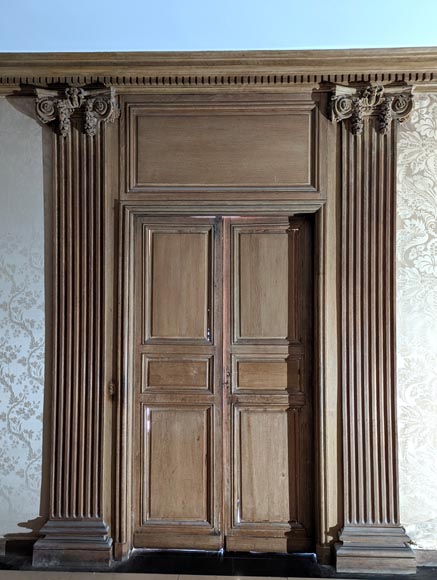 Panneling, Set of Carved Oak Ionic Pilasters, 19th Century-5