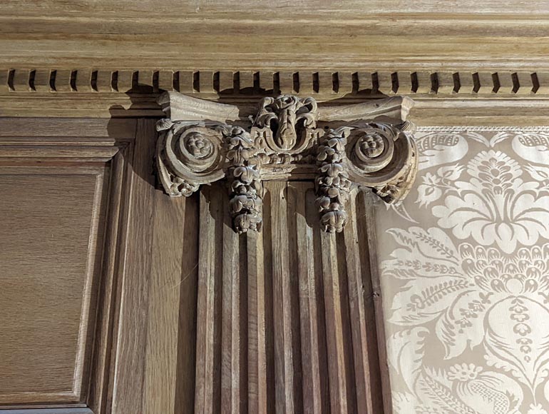 Panneling, Set of Carved Oak Ionic Pilasters, 19th Century-6
