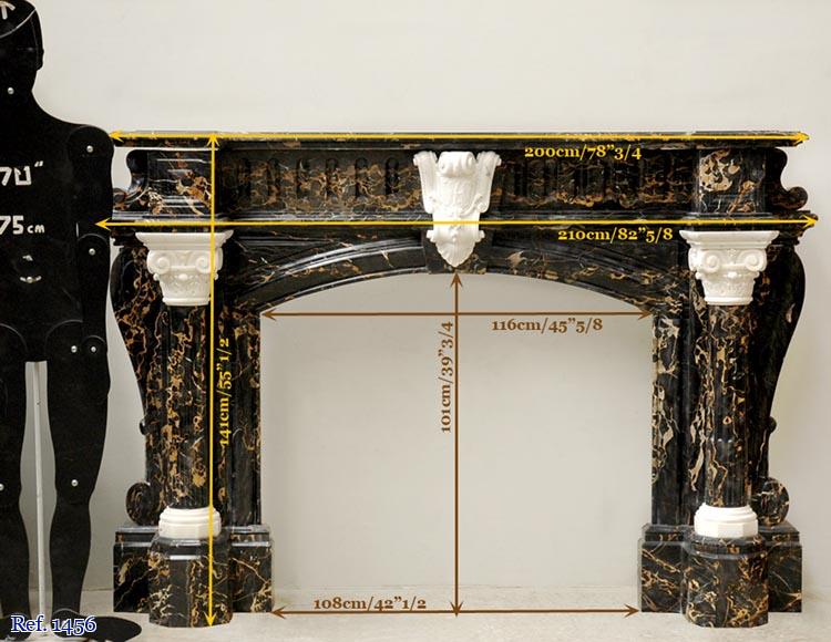 Napoleon III Portor and Carrara Statuary marble mantel with Corinthian columns-13